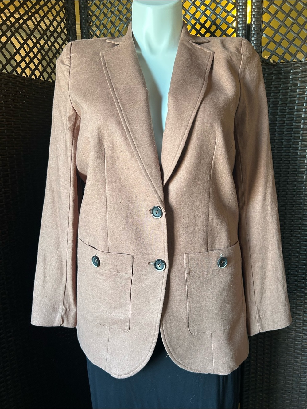 Universal Standard Blazer in Muted Rose-Tan